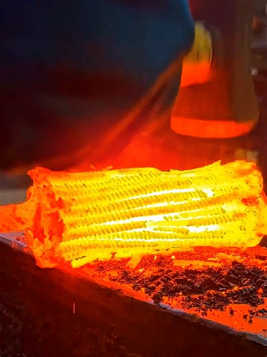 We heat, twist, and forge Steel bars into a single package, creating a layered blade for a finished knife with a unique structure. 🗡♥️🔥 . . . #knivesproject