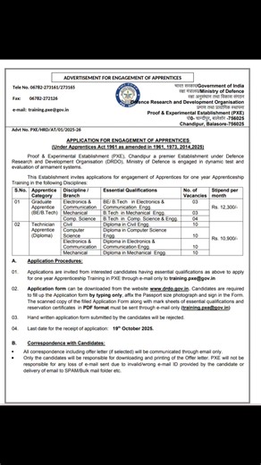 12K views · 66 reactions | DRDO Apprentice Recruitment 2025 | E-General Studies | Facebook