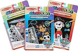 Melissa & Doug PAW Patrol Scratch Art 3-Pack – Chase, Skye, Marshall Color Reveal Travel Activity Pads