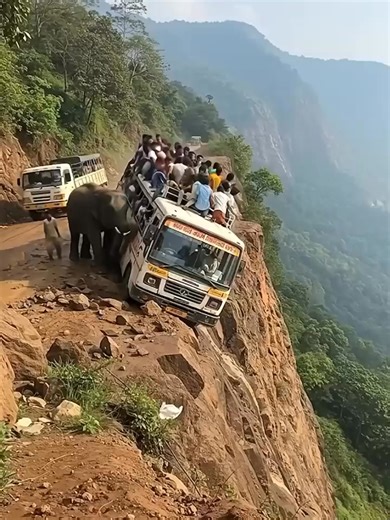 9.3K views · 27 reactions | An unexpected elephant appeared near the bus — and what happened 15 seconds later, no one saw coming… | What a performance | Facebook