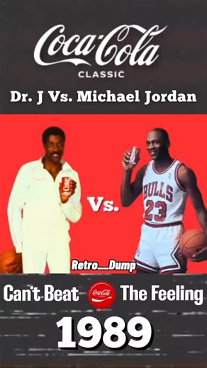Retro Dump on Instagram: "📺 #VintageAd: Coca-Cola Classic “Dr. J vs. Michael Jordan” 🏀 • 1989 It’s kind of wild to remember there was a time when Michael Jordan wasn’t the standard. Here, he’s the up-and-comer being measured against the gold standard himself, @JuliusErving. In this barbershop debate, MJ is positioned the way Kobe or LeBron usually are today. The challenger, not the benchmark. You’d think that would make Jordan the “New Coke” to Dr. J’s Coca-Cola Classic, but as one guy in the 