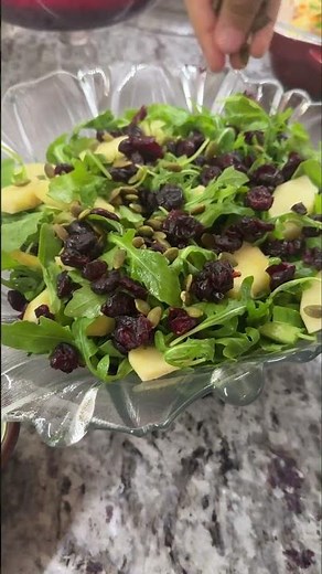 Arugula and goat cheese salad amazing for Thanksgiving and Fall