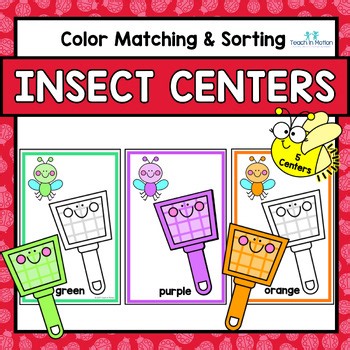 Insect & Bug Math Games -  Summer Color Sorting & Matching Centers - Preschool