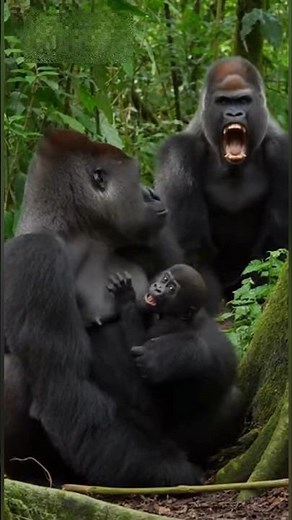 “Angry Male Gorilla Tries to Take the Baby… Mother’s Reaction Is Unbelievable 😱🦍”