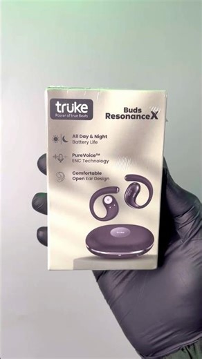 truke ResonanceX Open Ear Wireless Earbuds | 24-bit Spatial Audio | Ash Black