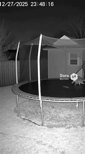 Animals jumping In trampoline footage #animals #animallife #animalsize #facts#cctv#viral #funny