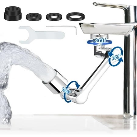LAICAIW Swivel Robotic Extension Faucet Aerator: Universal Faucet Extender, Large Angle Rotating Splash Filter Faucet Aerator, 1080°Faucet Extender for Bathroom Sink with 2 Water Outlet Modes - Walmart.ca
