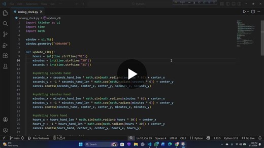 I recently built an analog clock using Tkinter, Python’s built-in GUI library. Previously, I created similar projects—such as a clock and a calculator—using Pygame, which is commonly used to build… | Alif Islam
