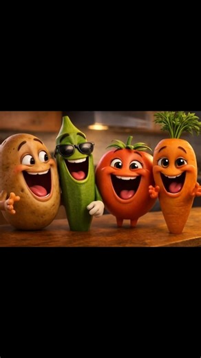 Talking Vegetables 😂 | Cute 3D Cartoon Veggies Comedy | Funny AI Animation Shorts#shortsfeed #viral