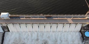 WATCH: Drone video shows floodgates opening at Bagnell dam
