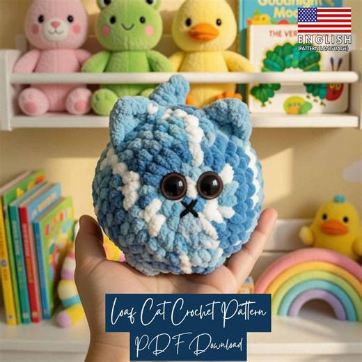 Loaf Cat Crochet Pattern | No Sew Amigurumi Cat | Customisable Plush Stuffed Animal - Etsy