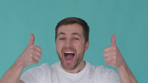 Happy man showing thumbs up - Free Stock Video
