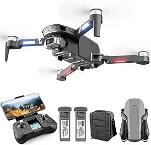4DRC 4DF4 GPS Drones with Camera for Adults 4K,HD 2-Axis gimbal Anti-shake FPV Camera Live Video,Brushless Motor RC Quadcopter, Auto Return,GPS Follow Me,Waypoint Fly,2 Batteries and Carrying Case