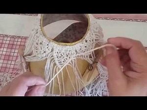 Macramé passo a passo - decorando abajur - rápido e fácil