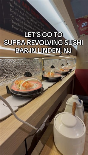 Let’s go to Supra Revolving Sushi Bar in Linden, NJ @Suprasushi.linden @Rukshana #sushi #nigiri #sashimi #sushiroll #allyoucaneat