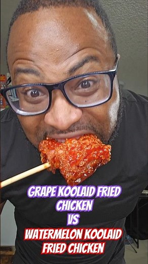 WATERMELON KOOLAID FRIED CHICKEN 🍉 VS GRAPE KOOLAID FRIED CHICKEN 🍇 #shorts