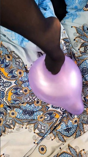 Elegant Nylon Feet — Squeezing a Purple Balloon