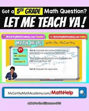 Please Excuse My Dear Aunt…🤔 #MathHelpWithMsMcCarthy #5thgrademath #mathshorts