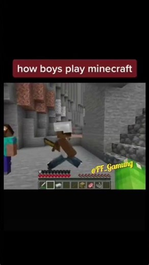 girls vs boys playing Minecraft #short