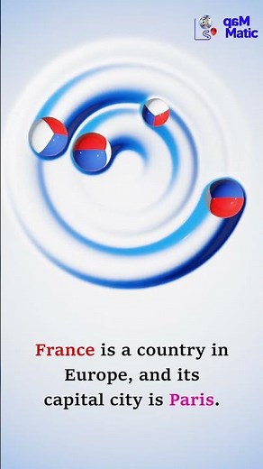 🇫🇷 France Flag Animation | Relaxing 3D Loop with Capital Paris & Europe Facts