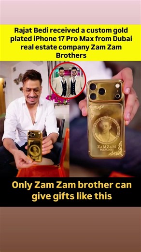 Rajat Bedi Receives Custom Gold iPhone from Zam Zam Brothers