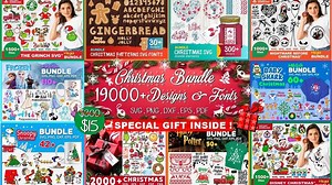 Plus de 15 000 méga lots de Noël - Design et polices de caractères - Etsy France