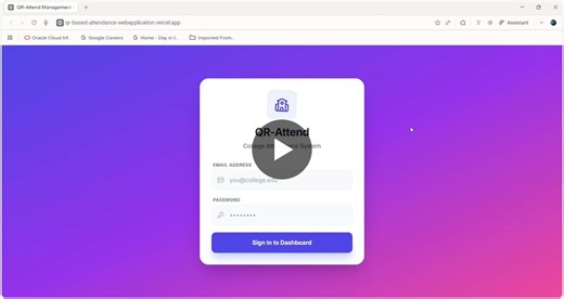 #qattend #qrattendance #openinnovation #collegeproject #firebase #webdevelopment #attendancesystem #qattend #qrattendance #openinnovation #collegeproject #firebase #webdevelopment #attendancesystem | Rahul Reddy Mallam