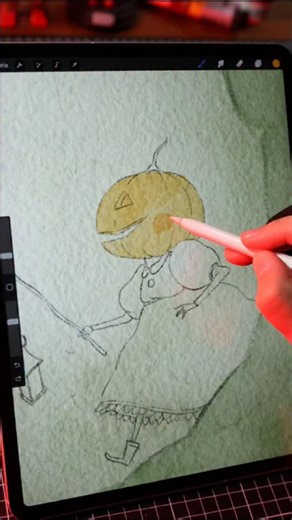 Adilson Farias on Instagram: "I’ve always loved the Halloween theme. Monsters and strange creatures have always seemed way more interesting to me than the good guys — it’s a world where the imagination can run wild, and you can create fun and satisfying things to draw and paint. Do you also enjoy drawing in this theme? 🎨 Learn how to simulate real watercolor effects in Procreate with simple and easy techniques. 💧 With the right brushes, your digital art can look just like traditional watercolo