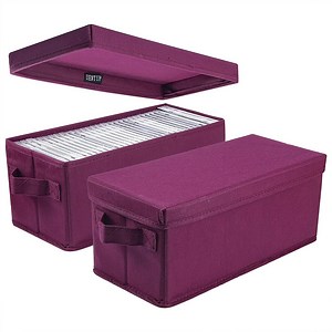 CD Storage Boxes - Pack of 2 CD Case Holder, Container holds 30 CDs in full jewel cases, 60 CDs in slim cases, and 165 discs in CD sleeves - (2pack-rose red) - Walmart.com