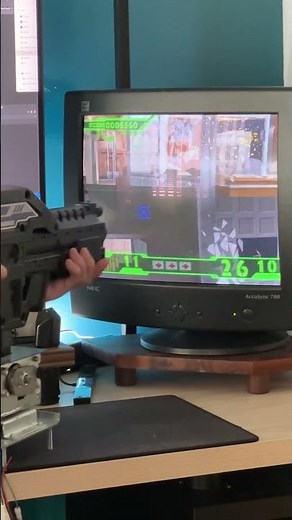 MAME Crisis Zone with Aliens Gun #arcade #lightgun #mame