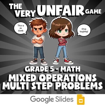 Mixed Operations Multi Step Problems VERY UNFAIR GAME - Grade 5 Math Review