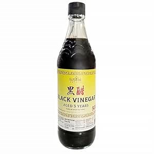 Fusion Select 500ml Chinese Black Vinegar - Authentic Chinkiang Black Vinegar for Cooking, Sauces, Dressings - Zero Artificial Color & Flavors - Aged for 3 years - Kitchen Condiments & Ingredients