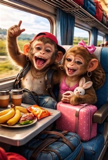 ,, Return Home Monkey Couple #short #ai #funny #comedy