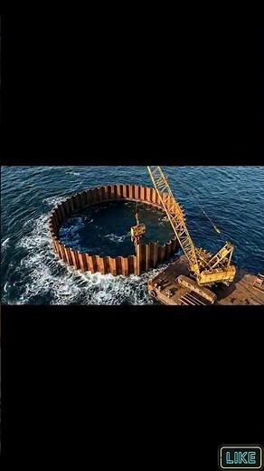 Cofferdam Construction in Action! 🏗️🌊 Watch a Pier Rise