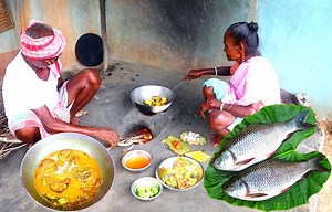 2.4M views · 10K reactions | Tribal Poor Couple Are Cooking Big Size Rohu Fish Curry | Rural Village India | Very Simple Rohu Fish Curry | | Indian tribe food | Facebook