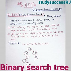What is a B.S.T #Binary search tree # data structure #study success RJ#