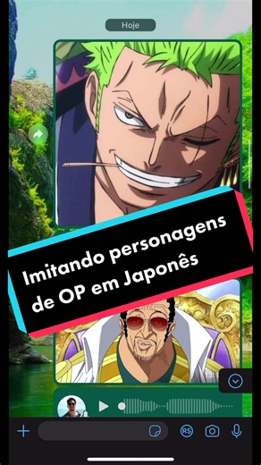 Imitando personagens de One Piece em japonês