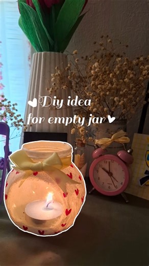 DIY idea for empty jar✨️ #diy #jarcandle #youtubeshorts