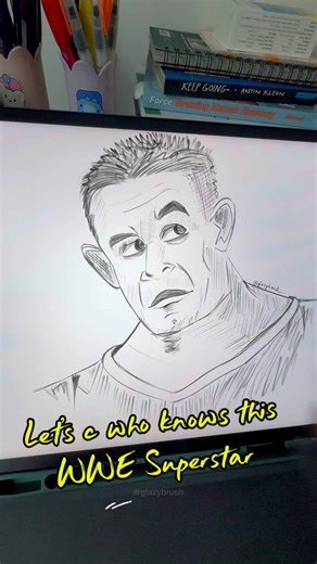 Who can guess WWE Superstar?😉 #glazybrush #digitalpainting #procreate #portraitstudy #johncena