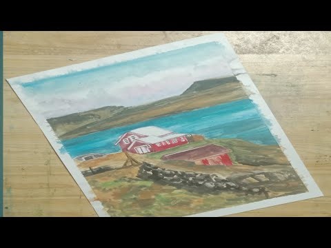 Landscape painting in watercolor tutorial | Afshan Art studio |