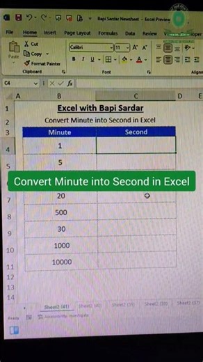 📘 Convert Minute into Second using CONVERT Formula in Excel! #convertformula #exceltips