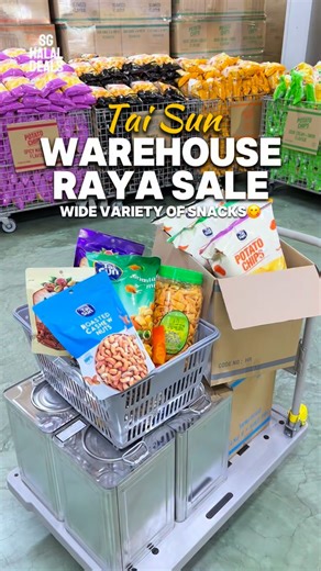Looking for delicious Ramadan snacks? Check out @taisun.sg Raya Warehouse Sale happening from 9 - 15 Feb 2026 & 20 Feb - 20 Mar 2026 featuring delectable range of delights perfect for your upcoming festivities! Some of their exciting items for sale: 🔥 Tai Sun Potato Chips: Original, BBQ, Chilli, Cheese, Wasabi, Sour Cream & Onion, Seaweed, Unsalted, Truffle 🔥 Corn Cheese Cone 🔥 Multi-grain Wave Chips 🔥 Tai Sun Roasted Cashew 🔥 Tai Sun Prawn Rolls 🔥 Tai Sun Pistachios And Many More!!!! Excl