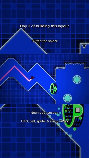 Day 3 of This Layout… It’s Getting Harder 😈 #geometrydash #gd #gdcreator #geometrydashlayout