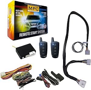 MPC Remote Starter Compatible with 2008-2010 Toyota Highlander |Dot-Key| |Gas| Plugin T-Harness - Firmware Preloaded - (2) Extended Range 4-Button 2-Way Remotes - Up to 3,000 ft