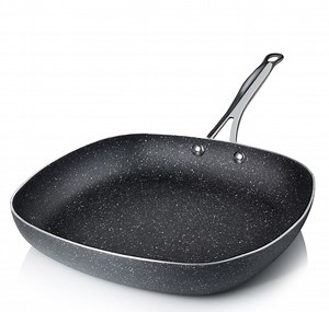 Granitestone 11" Shallow Square Frying Pan Nonstick Skillet, Scratchproof Diamond Infused Coating, No-warp Mineral-enforced Cookware Dishwasher Oven Safe Kitchenware - As Seen On TV