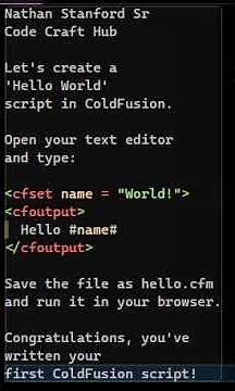Quick Tip Adobe ColdFusion - Hello World #coding #programming #coldfusion