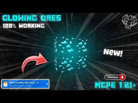 NEW GLOWING ORES TEXTURE PACK MCPE 1.21 MINECRAFT PE [100% WORKING] | MCPE GLOWING ORES PACK
