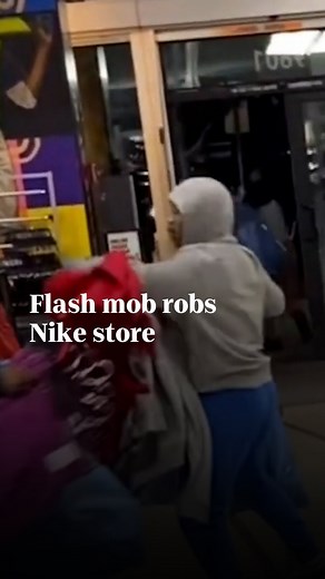 USA TODAY | A flash mob robbed a Nike store stealing $12,000 worth of merchandise. | Instagram