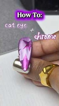 DIY beginner nail art 💜✨ #nails #cateyenails #chromenails #shorts #nailart