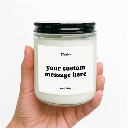 Personalized Candle | Custom Label Soy Wax Candle With Logo - Etsy